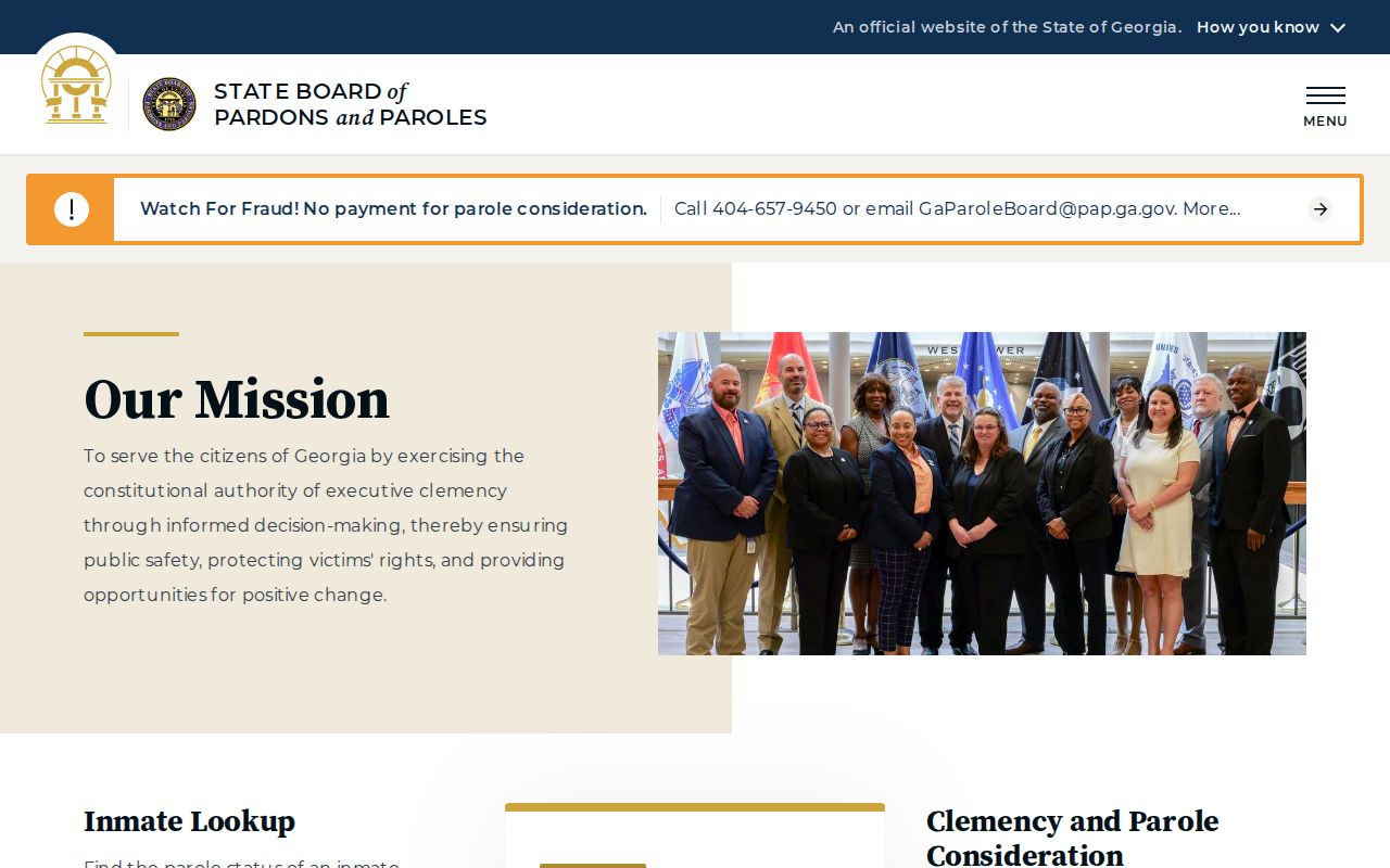 Georgia State Board of Pardons and Paroles lookup tools