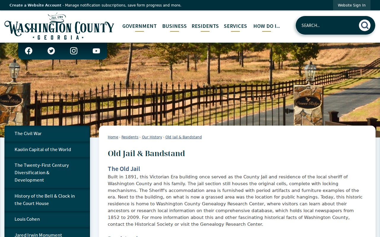 Historic 1891 Washington County jail and sheriff residence